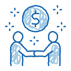 Poster - money making deal doodle icon hand drawn illustration