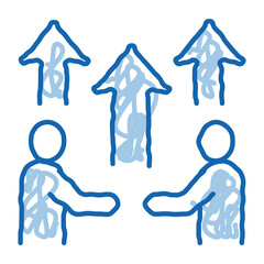 Poster - growing up business doodle icon hand drawn illustration