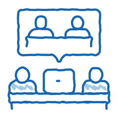 Poster - partnership coworking decision doodle icon hand drawn illustration