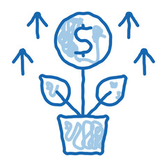 Poster - growing money tree doodle icon hand drawn illustration