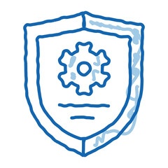 Sticker - cybersecurity doodle icon hand drawn illustration