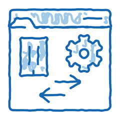 Fototapete - technical home folder doodle icon hand drawn illustration