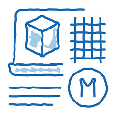 Fototapete - modeling of building materials doodle icon hand drawn illustration