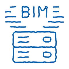 Fototapete - building information modeling doodle icon hand drawn illustration