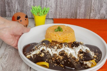 enchiladas de mole mexican food 