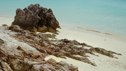 Wall Mural - 4k footage of rocky structure and crystal clear water at Terengganu, Malaysia