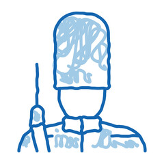 Sticker - royal guard doodle icon hand drawn illustration