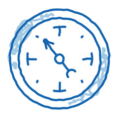 Sticker - clock shows time doodle icon hand drawn illustration