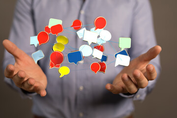 speech bubbles, communication concept 3d