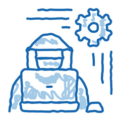 Wall Mural - settings hacker doodle icon hand drawn illustration