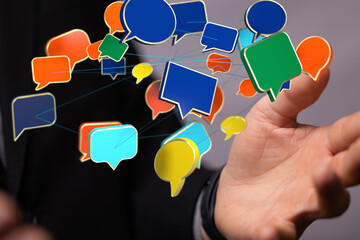 speech bubbles, communication concept 3d