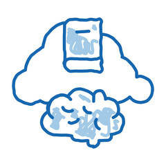 Poster - book cloud doodle icon hand drawn illustration
