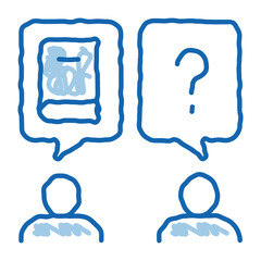 Poster - book discussion dialogue doodle icon hand drawn illustration