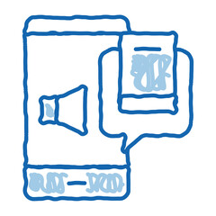 Poster - audio book doodle icon hand drawn illustration