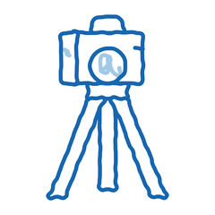 Poster - video camera with tripod doodle icon hand drawn illustration