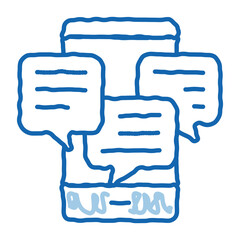 Poster - many telephone messages doodle icon hand drawn illustration