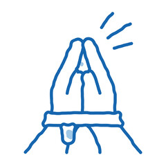 Poster - tied hands asking for help doodle icon hand drawn illustration