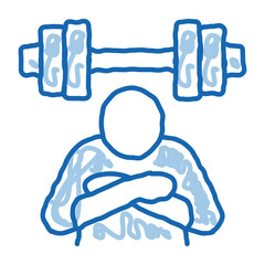 Poster - inaction in sports doodle icon hand drawn illustration