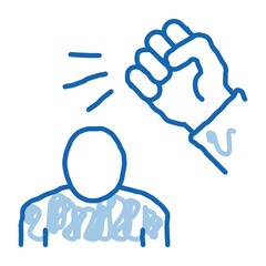 Poster - beating man doodle icon hand drawn illustration