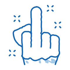 Poster - third finger gesture doodle icon hand drawn illustration