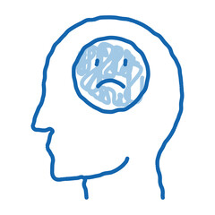Poster - pessimistic person doodle icon hand drawn illustration