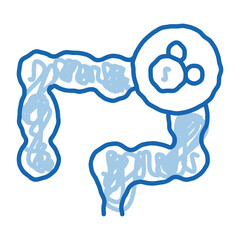 Poster - gut in stomach doodle icon hand drawn illustration