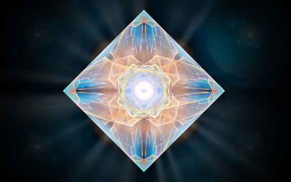 abstract illustration computer render background image fantastic star with rays for web design and graphics