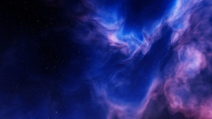 nebula gas cloud in deep outer space, colorful space background with stars
