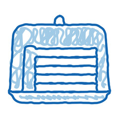 Wall Mural - cake slice doodle icon hand drawn illustration