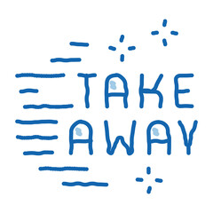 Sticker - take away doodle icon hand drawn illustration