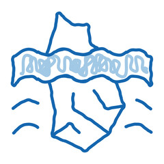 Sticker - iceberg crash doodle icon hand drawn illustration