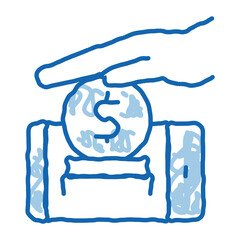 Poster - mobile account replenishment doodle icon hand drawn illustration