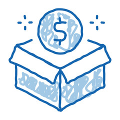 Sticker - box package doodle icon hand drawn illustration