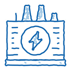 Wall Mural - power station doodle icon hand drawn illustration