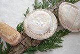 Focus on a home-made ecological soap or solid shampoo