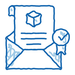 Poster - parcel notification letter doodle icon hand drawn illustration
