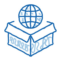 Poster - round-the-world package doodle icon hand drawn illustration