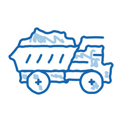 Poster - motor lorry doodle icon hand drawn illustration