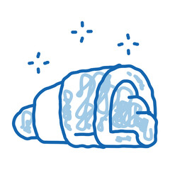 stuffed croissant doodle icon hand drawn illustration