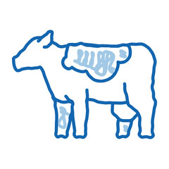 Poster - milch cow doodle icon hand drawn illustration