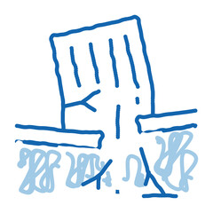 Sticker - ertnquake house wreck doodle icon hand drawn illustration