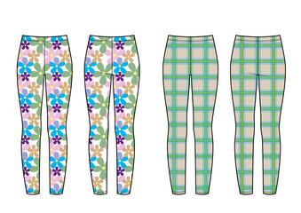 Wall Mural - Set of leggins with print back and front.
