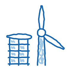 Poster - wing of windmill fell away doodle icon hand drawn illustration