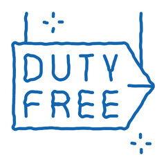 Sticker - duty free pointer doodle icon hand drawn illustration