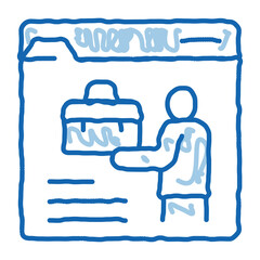 Poster - person resume information folder doodle icon hand drawn illustration