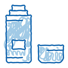 Poster - thermos with liquid doodle icon hand drawn illustration