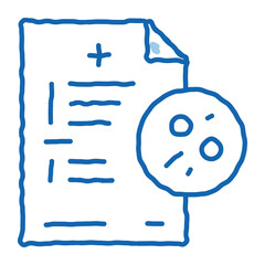 Sticker - written report on skin problems doodle icon hand drawn illustration