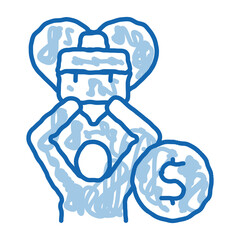 Wall Mural - favorite money job doodle icon hand drawn illustration