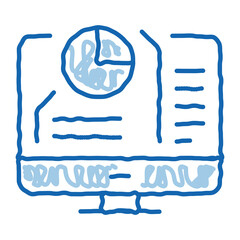 Aufkleber - pie chart in computer doodle icon hand drawn illustration