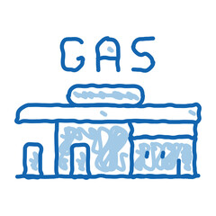 Sticker - gas station doodle icon hand drawn illustration